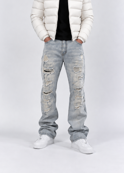 Blue Ripped Flare