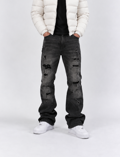 Black Ripped Flare