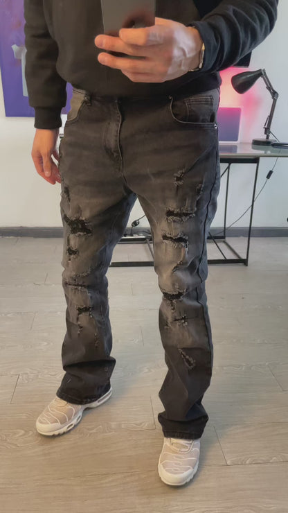 Black Ripped Flare